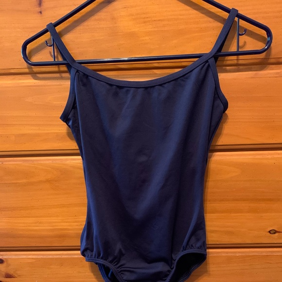 Navy Blue Spaghetti Strap Ballet Leotard - Picture 1 of 4